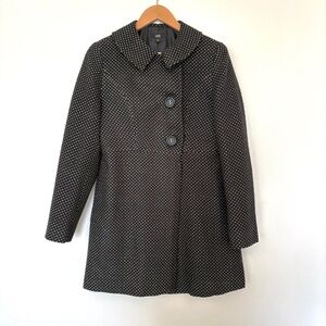 Black and White Pea Coat Polka Dots